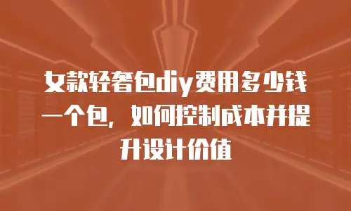 女款轻奢包diy费用多少钱一个包，如何控制成本并提升设计价值