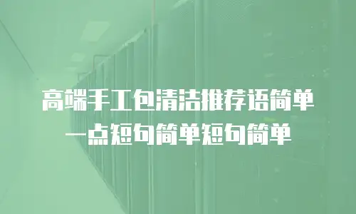 高端手工包清洁推荐语简单一点短句简单短句简单