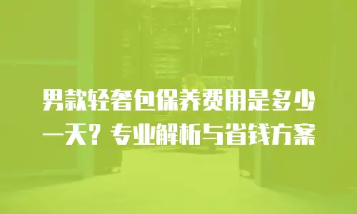 男款轻奢包保养费用是多少一天？专业解析与省钱方案