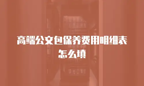 高端公文包保养费用明细表怎么填