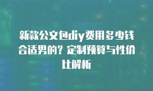 新款公文包diy费用多少钱合适男的？定制预算与性价比解析