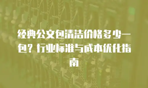 经典公文包清洁价格多少一包？行业标准与成本优化指南