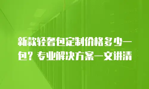 新款轻奢包定制价格多少一包？专业解决方案一文讲清