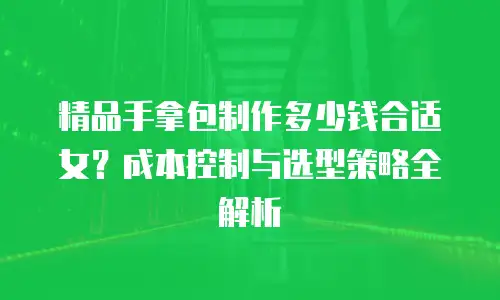 精品手拿包制作多少钱合适女？成本控制与选型策略全解析