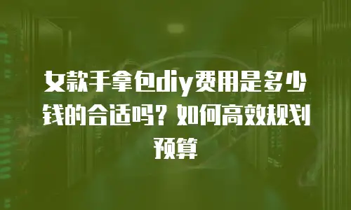 女款手拿包diy费用是多少钱的合适吗？如何高效规划预算