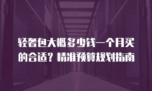 轻奢包大概多少钱一个月买的合适？精准预算规划指南