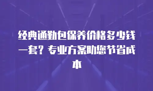 经典通勤包保养价格多少钱一套？专业方案助您节省成本