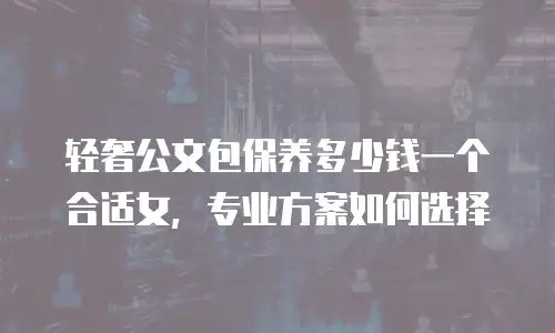 轻奢公文包保养多少钱一个合适女，专业方案如何选择