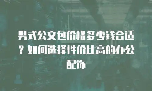 男式公文包价格多少钱合适？如何选择性价比高的办公配饰