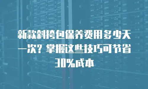 新款斜挎包保养费用多少天一次？掌握这些技巧可节省30%成本