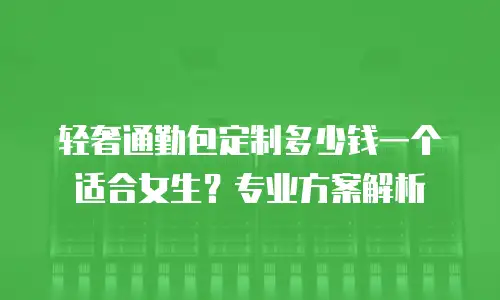 轻奢通勤包定制多少钱一个适合女生？专业方案解析