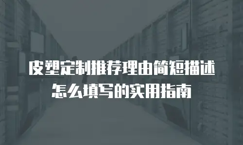 皮塑定制推荐理由简短描述怎么填写的实用指南