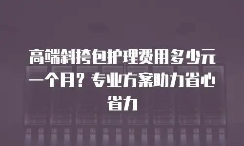 高端斜挎包护理费用多少元一个月？专业方案助力省心省力