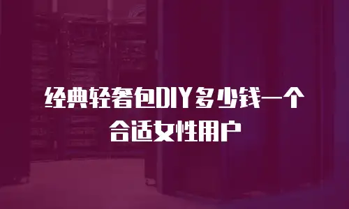 经典轻奢包DIY多少钱一个合适女性用户