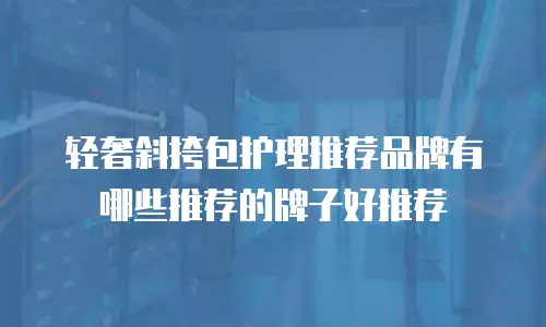 轻奢斜挎包护理推荐品牌有哪些推荐的牌子好推荐