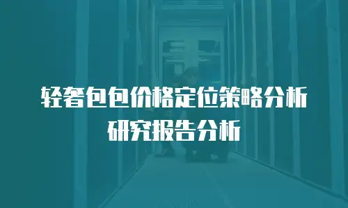 轻奢包包价格定位策略分析研究报告分析