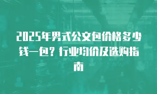 2025年男式公文包价格多少钱一包？行业均价及选购指南