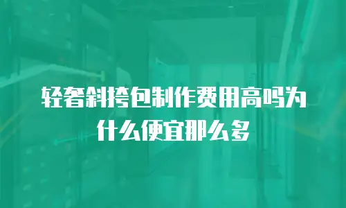 轻奢斜挎包制作费用高吗为什么便宜那么多