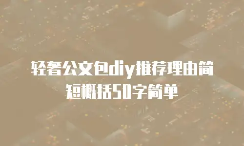 轻奢公文包diy推荐理由简短概括50字简单