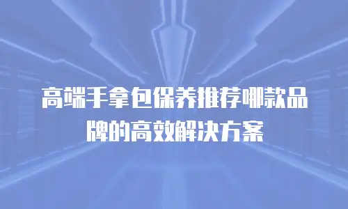 高端手拿包保养推荐哪款品牌的高效解决方案