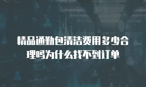 精品通勤包清洁费用多少合理吗为什么找不到订单