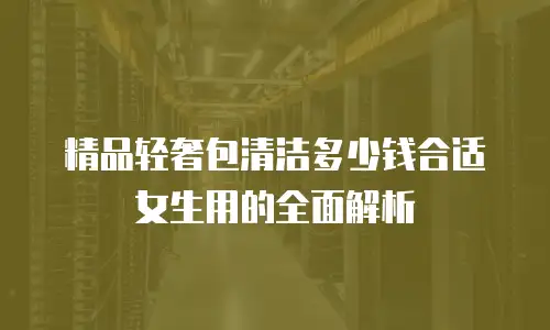 精品轻奢包清洁多少钱合适女生用的全面解析