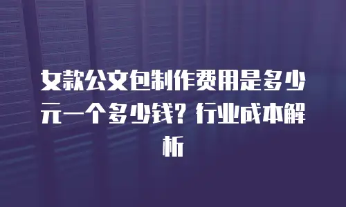 女款公文包制作费用是多少元一个多少钱？行业成本解析