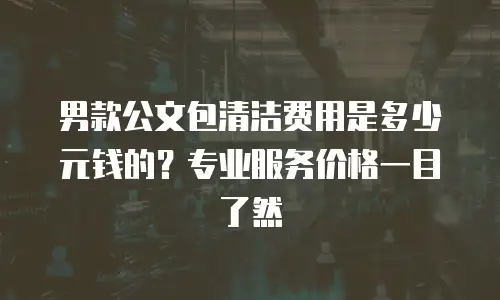 男款公文包清洁费用是多少元钱的？专业服务价格一目了然