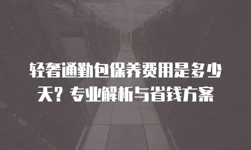 轻奢通勤包保养费用是多少天？专业解析与省钱方案