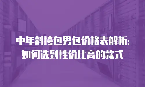 中年斜挎包男包价格表解析：如何选到性价比高的款式