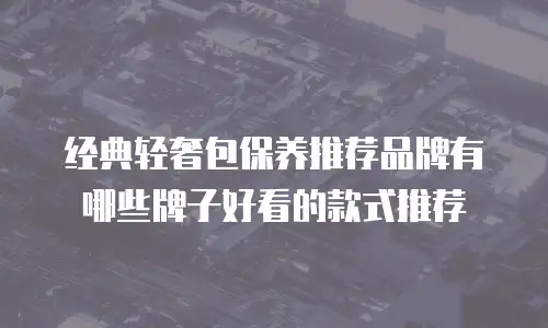 经典轻奢包保养推荐品牌有哪些牌子好看的款式推荐