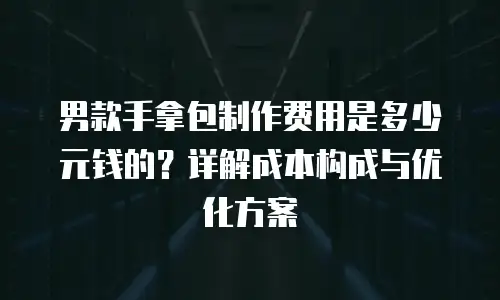 男款手拿包制作费用是多少元钱的？详解成本构成与优化方案