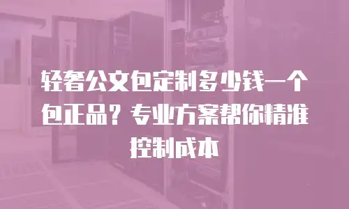 轻奢公文包定制多少钱一个包正品？专业方案帮你精准控制成本