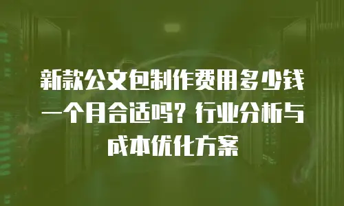 新款公文包制作费用多少钱一个月合适吗？行业分析与成本优化方案