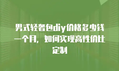 男式轻奢包diy价格多少钱一个月，如何实现高性价比定制