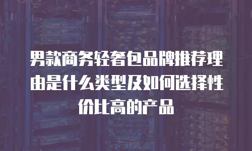 男款商务轻奢包品牌推荐理由是什么类型及如何选择性价比高的产品