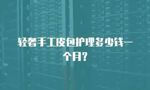 轻奢手工皮包护理多少钱一个月？