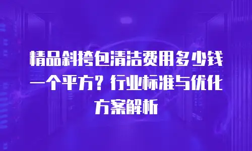 精品斜挎包清洁费用多少钱一个平方？行业标准与优化方案解析