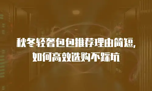 秋冬轻奢包包推荐理由简短，如何高效选购不踩坑