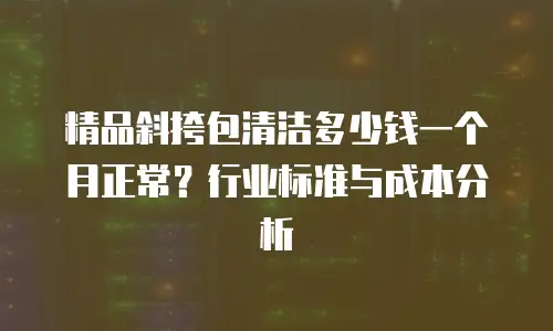 精品斜挎包清洁多少钱一个月正常？行业标准与成本分析