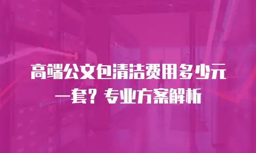 高端公文包清洁费用多少元一套？专业方案解析