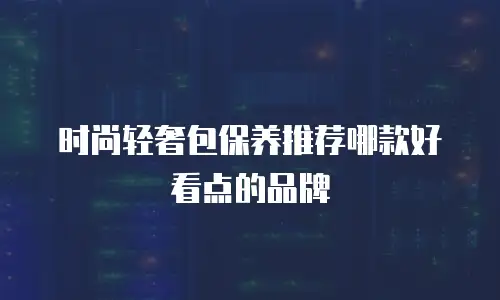 时尚轻奢包保养推荐哪款好看点的品牌