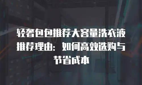 轻奢包包推荐大容量洗衣液推荐理由：如何高效选购与节省成本