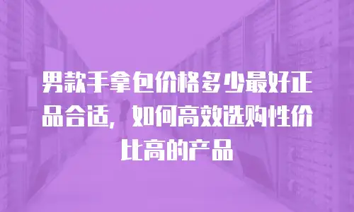 男款手拿包价格多少最好正品合适，如何高效选购性价比高的产品