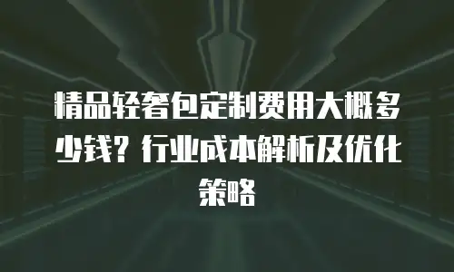 精品轻奢包定制费用大概多少钱？行业成本解析及优化策略