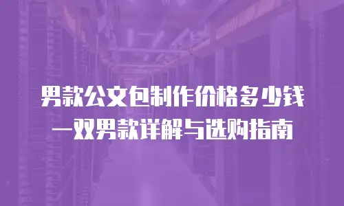 男款公文包制作价格多少钱一双男款详解与选购指南