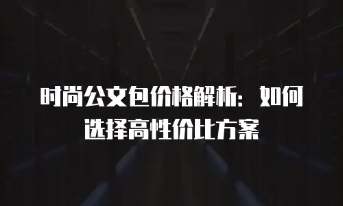 时尚公文包价格解析：如何选择高性价比方案