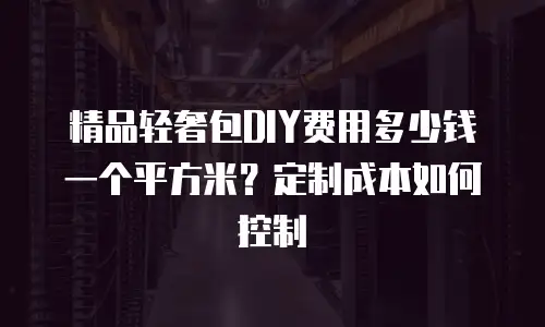 精品轻奢包DIY费用多少钱一个平方米？定制成本如何控制