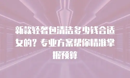 新款轻奢包清洁多少钱合适女的？专业方案帮你精准掌握预算