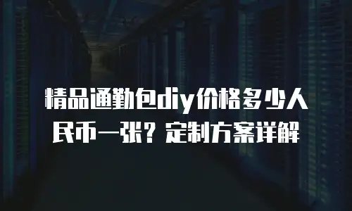 精品通勤包diy价格多少人民币一张？定制方案详解